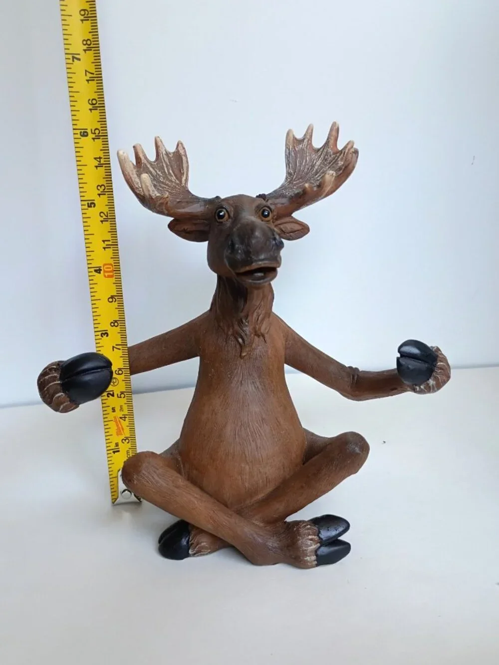 Rivers Edge Moose Salt & Pepper Holder Set Hand Painted Polyresin Decor 2010 Box